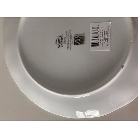 Set Of 2 Disney Winnie The Pooh Walk Along Scalloped Dinner Ceramic Plates NEW - Picture 12 of 13